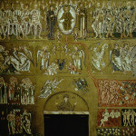 トルチェッロ聖堂のモザイク画。わかりにくいが、おそらく上から二段目の右端が動物が吐いている描写。